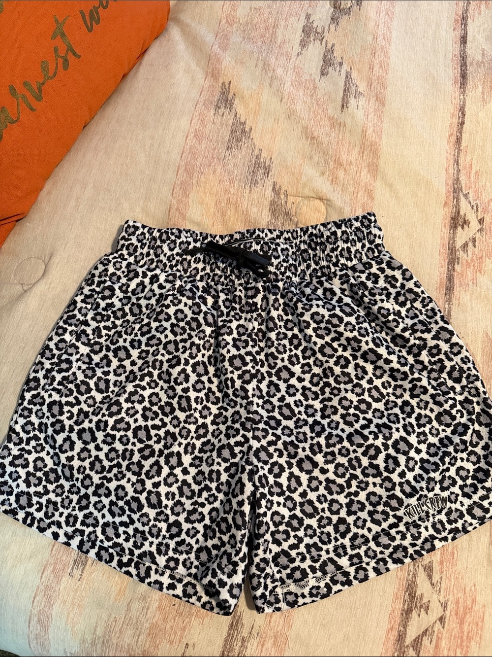 Kill Crew Black & White Leopard Athletic Shorts